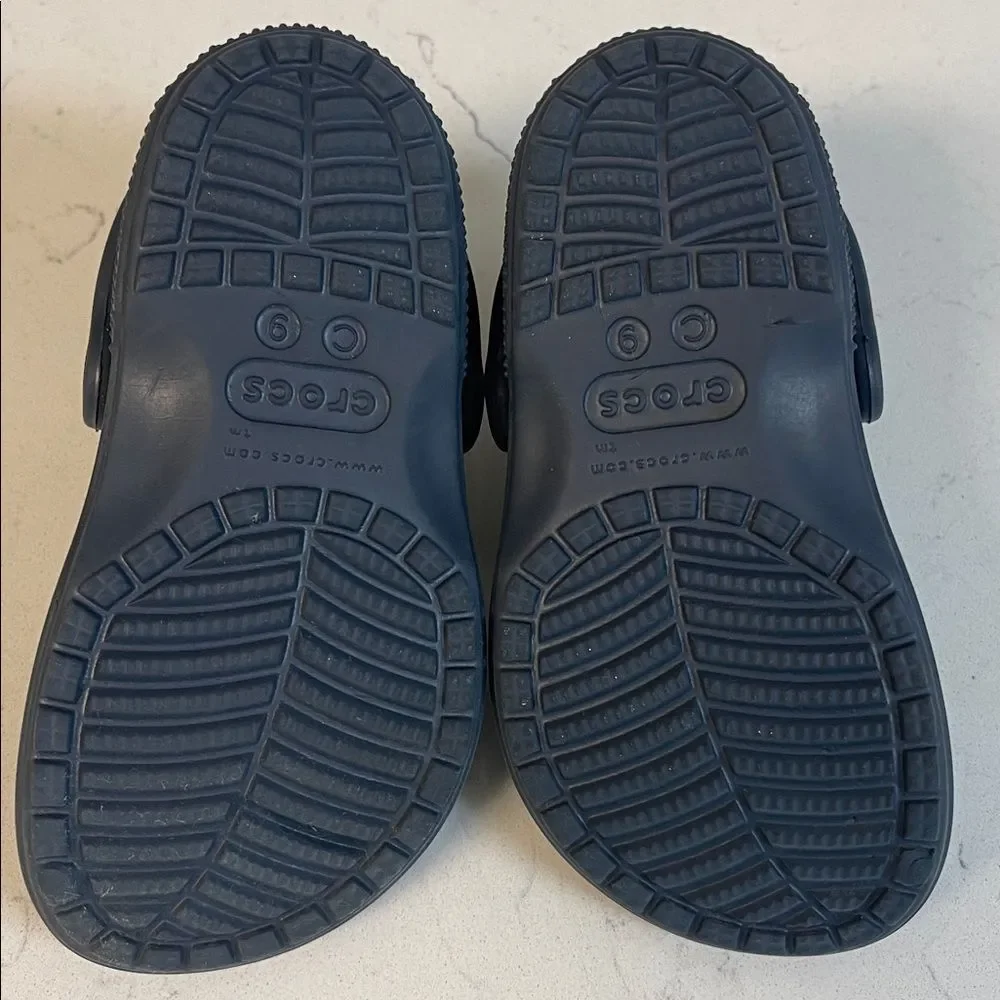 Classic Crocs Sandal Kids Navy Blue Lightweight Sandals 207537 Size 9